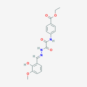 molecular formula C19H19N3O6 B7719692 ethyl 4-({N'-[(Z)-[5-(3,4-dichlorophenyl)furan-2-yl]methylidene]hydrazinecarbonyl}formamido)benzoate 