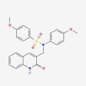 molecular formula C24H22N2O5S B7719698 N-((2-hydroxyquinolin-3-yl)methyl)-4-methoxy-N-(4-methoxyphenyl)benzenesulfonamide 