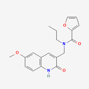 molecular formula C19H20N2O4 B7719702 N-((2-hydroxy-6-methoxyquinolin-3-yl)methyl)-N-propylfuran-2-carboxamide CAS No. 674364-03-5