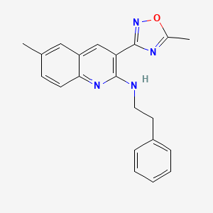 6-methyl-3-(5-methyl-1,2,4-oxadiazol-3-yl)-N-phenethylquinolin-2-amine