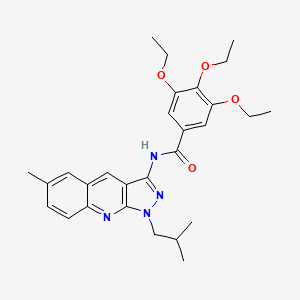 molecular formula C28H34N4O4 B7719717 3,4,5-triethoxy-N-(1-isobutyl-6-methyl-1H-pyrazolo[3,4-b]quinolin-3-yl)benzamide 
