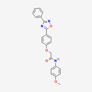 molecular formula C23H19N3O4 B7719749 N-(4-methoxyphenyl)-2-(4-(3-phenyl-1,2,4-oxadiazol-5-yl)phenoxy)acetamide 