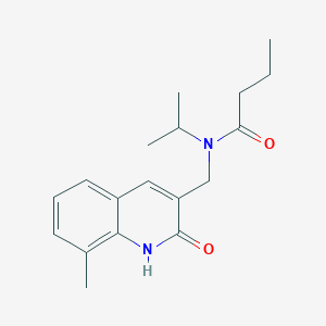 molecular formula C18H24N2O2 B7719751 N-((2-hydroxy-8-methylquinolin-3-yl)methyl)-N-isopropylbutyramide 