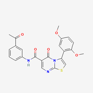 molecular formula C23H19N3O5S B7719764 N-(3-chlorophenyl)-3-(2,5-dimethoxyphenyl)-5-oxo-5H-[1,3]thiazolo[3,2-a]pyrimidine-6-carboxamide 