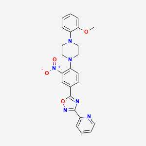 molecular formula C24H22N6O4 B7719769 5-(4-(4-(2-methoxyphenyl)piperazin-1-yl)-3-nitrophenyl)-3-(pyridin-2-yl)-1,2,4-oxadiazole 