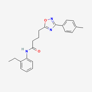molecular formula C21H23N3O2 B7719771 N-(2-ethylphenyl)-4-(3-(p-tolyl)-1,2,4-oxadiazol-5-yl)butanamide 
