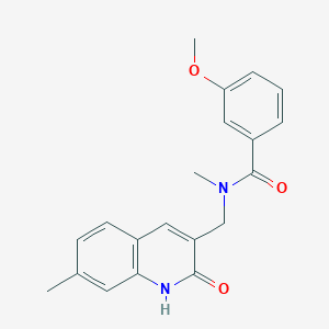 molecular formula C20H20N2O3 B7719773 N-((2-hydroxy-7-methylquinolin-3-yl)methyl)-3-methoxy-N-methylbenzamide 