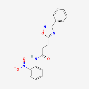 molecular formula C17H14N4O4 B7719786 N-(2-nitrophenyl)-3-(3-phenyl-1,2,4-oxadiazol-5-yl)propanamide 