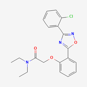 molecular formula C20H20ClN3O3 B7719853 2-(2-(3-(2-chlorophenyl)-1,2,4-oxadiazol-5-yl)phenoxy)-N,N-diethylacetamide 