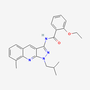 molecular formula C24H26N4O2 B7719890 2-ethoxy-N-(1-isobutyl-8-methyl-1H-pyrazolo[3,4-b]quinolin-3-yl)benzamide 