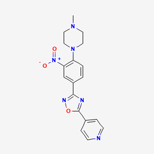 molecular formula C18H18N6O3 B7719897 3-(4-(4-methylpiperazin-1-yl)-3-nitrophenyl)-5-(pyridin-4-yl)-1,2,4-oxadiazole 