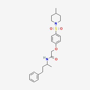 molecular formula C24H32N2O4S B7719905 2-(4-((4-methylpiperidin-1-yl)sulfonyl)phenoxy)-N-(4-phenylbutan-2-yl)acetamide 