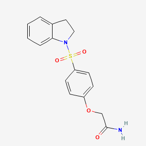 molecular formula C16H16N2O4S B7719920 N-benzyl-2-[4-(2,3-dihydro-1H-indole-1-sulfonyl)phenoxy]-N-methylacetamide 