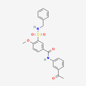 molecular formula C23H22N2O5S B7719955 3-(benzylsulfamoyl)-4-methoxy-N-(2-methyl-3-nitrophenyl)benzamide 