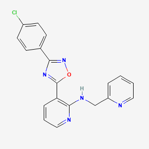 molecular formula C19H14ClN5O B7719966 3-(3-(4-chlorophenyl)-1,2,4-oxadiazol-5-yl)-N-(pyridin-2-ylmethyl)pyridin-2-amine 