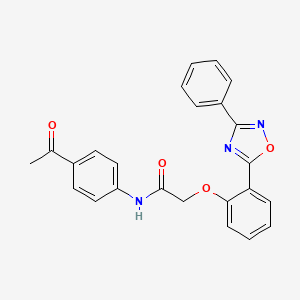 molecular formula C24H19N3O4 B7719990 N-(4-acetylphenyl)-2-(2-(3-phenyl-1,2,4-oxadiazol-5-yl)phenoxy)acetamide 