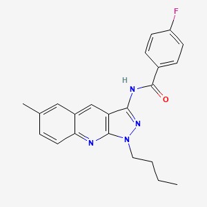 molecular formula C22H21FN4O B7719992 N-(1-butyl-6-methyl-1H-pyrazolo[3,4-b]quinolin-3-yl)-4-fluorobenzamide 