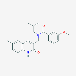 molecular formula C23H26N2O3 B7719994 N-((2-hydroxy-6-methylquinolin-3-yl)methyl)-N-isobutyl-3-methoxybenzamide 