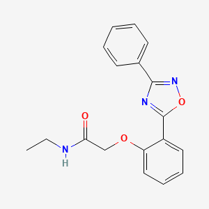 molecular formula C18H17N3O3 B7720004 N-ethyl-2-(2-(3-phenyl-1,2,4-oxadiazol-5-yl)phenoxy)acetamide 
