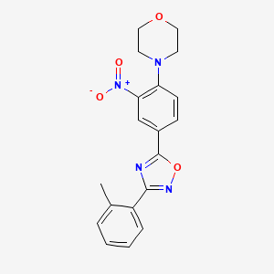 molecular formula C19H18N4O4 B7720022 4-(2-nitro-4-(3-(o-tolyl)-1,2,4-oxadiazol-5-yl)phenyl)morpholine 
