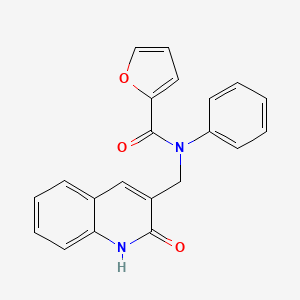 molecular formula C21H16N2O3 B7720031 N-((2-hydroxyquinolin-3-yl)methyl)-N-phenylfuran-2-carboxamide 