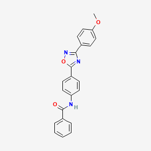 molecular formula C22H17N3O3 B7720037 N-[4-[3-(4-methoxyphenyl)-1,2,4-oxadiazol-5-yl]phenyl]benzamide 