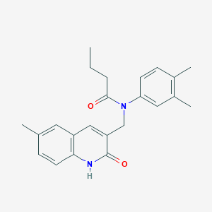 N-(3,4-dimethylphenyl)-N-((2-hydroxy-6-methylquinolin-3-yl)methyl)butyramide