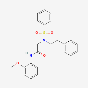 molecular formula C23H24N2O4S B7720073 2-[N-(2-phenylethyl)benzenesulfonamido]-N-[3-(trifluoromethyl)phenyl]acetamide 