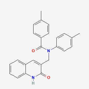 molecular formula C25H22N2O2 B7720080 N-((2-hydroxyquinolin-3-yl)methyl)-4-methyl-N-(p-tolyl)benzamide 