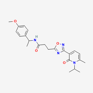 3-(3-(1-isopropyl-6-methyl-2-oxo-1,2-dihydropyridin-3-yl)-1,2,4-oxadiazol-5-yl)-N-(1-(4-methoxyphenyl)ethyl)propanamide