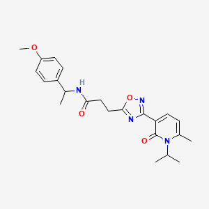 N-[1-(4-Methoxyphenyl)ethyl]-3-{3-[6-methyl-2-oxo-1-(propan-2-YL)-1,2-dihydropyridin-3-YL]-1,2,4-oxadiazol-5-YL}propanamide