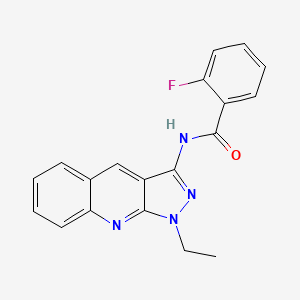 molecular formula C19H15FN4O B7720099 N-(1-ethyl-1H-pyrazolo[3,4-b]quinolin-3-yl)-2-fluorobenzamide 