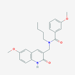 molecular formula C23H26N2O4 B7720107 N-butyl-N-((2-hydroxy-6-methoxyquinolin-3-yl)methyl)-3-methoxybenzamide 