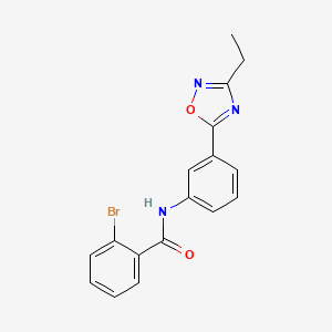 molecular formula C17H14BrN3O2 B7720114 2-bromo-N-[3-(3-ethyl-1,2,4-oxadiazol-5-yl)phenyl]benzamide 