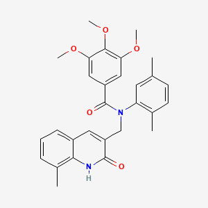 N-(2,5-dimethylphenyl)-N-((2-hydroxy-8-methylquinolin-3-yl)methyl)-3,4,5-trimethoxybenzamide