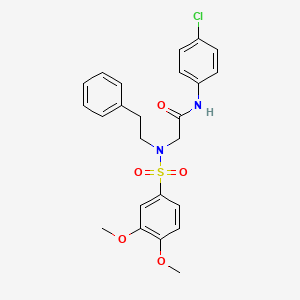 molecular formula C24H25ClN2O5S B7720122 N-(4-chlorophenyl)-2-(3,4-dimethoxy-N-phenethylphenylsulfonamido)acetamide 