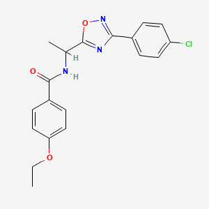 molecular formula C19H18ClN3O3 B7720145 N-(1-(3-(4-chlorophenyl)-1,2,4-oxadiazol-5-yl)ethyl)-4-ethoxybenzamide 