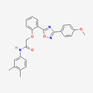 molecular formula C25H23N3O4 B7720151 N-(3,4-dimethylphenyl)-2-(2-(3-(4-methoxyphenyl)-1,2,4-oxadiazol-5-yl)phenoxy)acetamide 