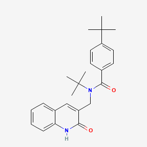 molecular formula C25H30N2O2 B7720159 N,4-di-tert-butyl-N-((2-hydroxyquinolin-3-yl)methyl)benzamide 