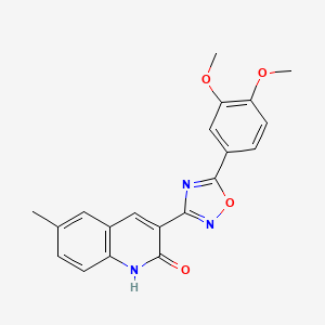 molecular formula C20H17N3O4 B7720162 3-(5-(3,4-dimethoxyphenyl)-1,2,4-oxadiazol-3-yl)-6-methylquinolin-2-ol 