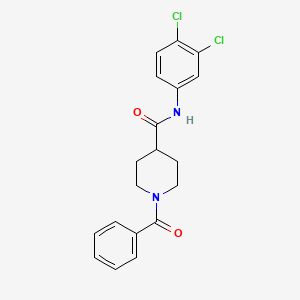 molecular formula C19H18Cl2N2O2 B7720168 1-benzoyl-N-(3,4-dichlorophenyl)piperidine-4-carboxamide 