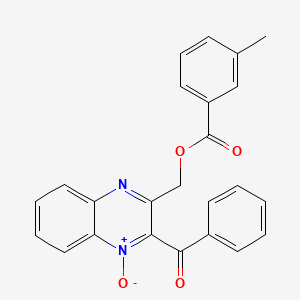 molecular formula C24H18N2O4 B7720180 2-benzoyl-3-(((3-methylbenzoyl)oxy)methyl)quinoxaline 1-oxide 