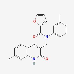 N-((2-hydroxy-7-methylquinolin-3-yl)methyl)-N-(m-tolyl)furan-2-carboxamide