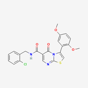 molecular formula C22H18ClN3O4S B7720204 3-(2,5-dimethoxyphenyl)-N-(4-ethylphenyl)-5-oxo-5H-[1,3]thiazolo[3,2-a]pyrimidine-6-carboxamide 