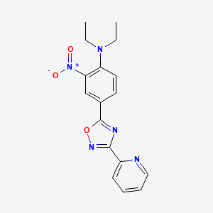 molecular formula C17H17N5O3 B7720231 N,N-diethyl-2-nitro-4-(3-(pyridin-2-yl)-1,2,4-oxadiazol-5-yl)aniline 