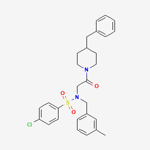 molecular formula C28H31ClN2O3S B7720241 N-(2-(4-benzylpiperidin-1-yl)-2-oxoethyl)-4-chloro-N-(3-methylbenzyl)benzenesulfonamide 