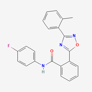 molecular formula C22H16FN3O2 B7720245 N-(4-fluorophenyl)-2-(3-(o-tolyl)-1,2,4-oxadiazol-5-yl)benzamide 