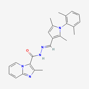 molecular formula C24H25N5O B7720253 (E)-N'-((1-(2,6-dimethylphenyl)-2,5-dimethyl-1H-pyrrol-3-yl)methylene)-2-methylimidazo[1,2-a]pyridine-3-carbohydrazide CAS No. 496837-42-4