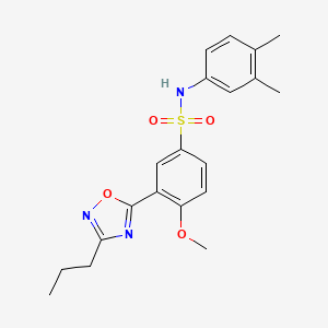molecular formula C20H23N3O4S B7720351 N-(3,4-dimethylphenyl)-4-methoxy-3-(3-propyl-1,2,4-oxadiazol-5-yl)benzenesulfonamide 