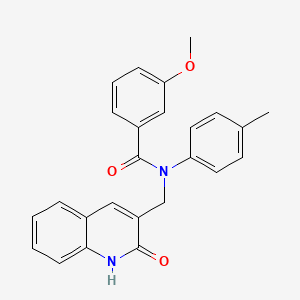 molecular formula C25H22N2O3 B7720372 N-((2-hydroxyquinolin-3-yl)methyl)-3-methoxy-N-(p-tolyl)benzamide 